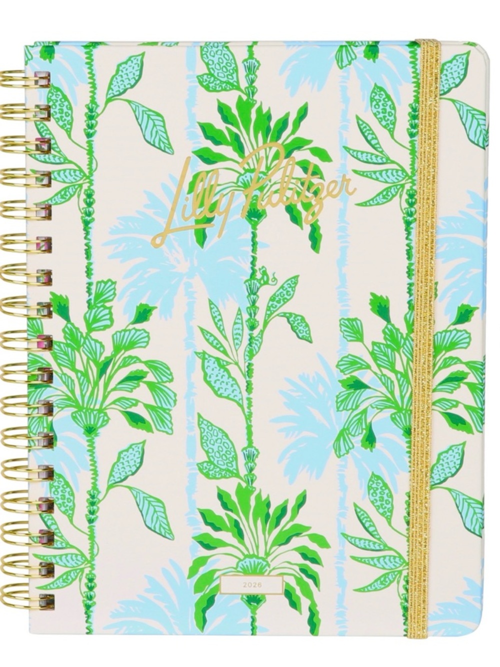 NEW Lilly Pulitzer Tropical Palm Spiral To Do Planner - Green & Light Blue